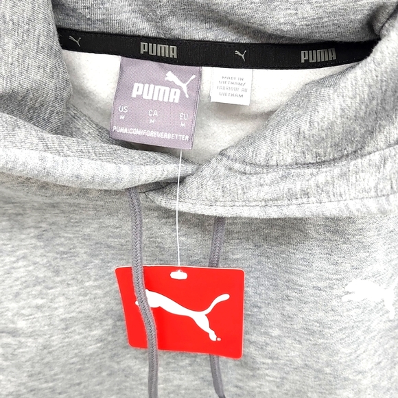 PUMA GREY SWEATSHIRT WITH HOODIE, UNISEX, MEDIUM SIZE - Picture 3 of 11